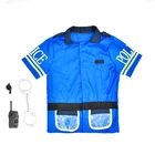 Halloween Kids Police Costume Summer Short Sleeve Uniform Plastic Toys kids Career Costumes Wholesale