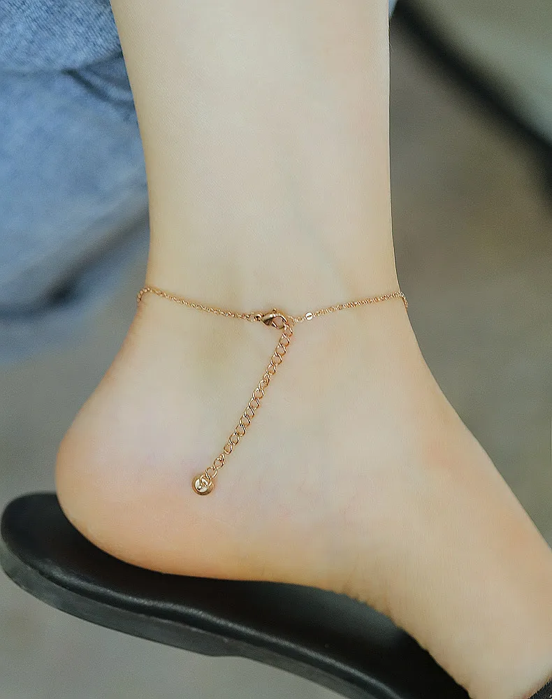 customize necklaces and anklets women stainless steel geometric trrangle charms anklets jewelry wholesale
