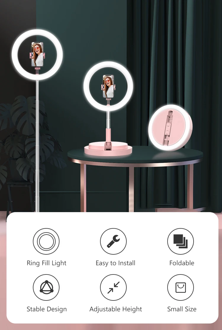 New Product Foldable Dimmable Led Ring Light Live Camera Fill Light Photography Fill Light