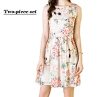 Two Piece set womens clothing 2019 new arrivals women casual flower print loose dress and small floral print dresses