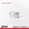 20ml custom printed aluminium metal packaging click clack cap cosmetics jar 20g empty tin cans