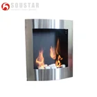 2017 decorative bio ethanol wall mounted fireplace stoves wood burning