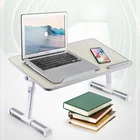 Laptop Table Adjustable Small Folding Wooden Bed Laptop Table With Aluminium Frame