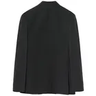 Men's AMF black single Breasted 2 button notch lapel side vent stretch business suit