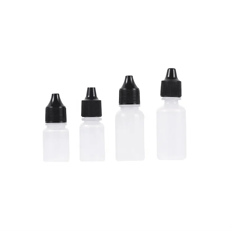 Vacío etiqueta personalizada ldpe 7ml 10ml 15ml 20 ml 30ml 35ml 60ml de gota de ojo botellas de cuentagotas de plástico con punta