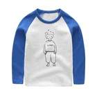 High Quality 100%Cotton Knitted Breathable Full Sleeve Cute Litter Boy Printed T- shirt For Kids