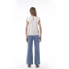 Blouse Casual Lady Women Woven Sleeveless Round Neck With Lace Blouse Top