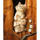 2019 premium cat painting cross stitch kits for canvas painting