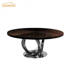 Dining European Multilayer Solid Wood Round Dining Table European Imported Beech Wood Modern Round Dining Table
