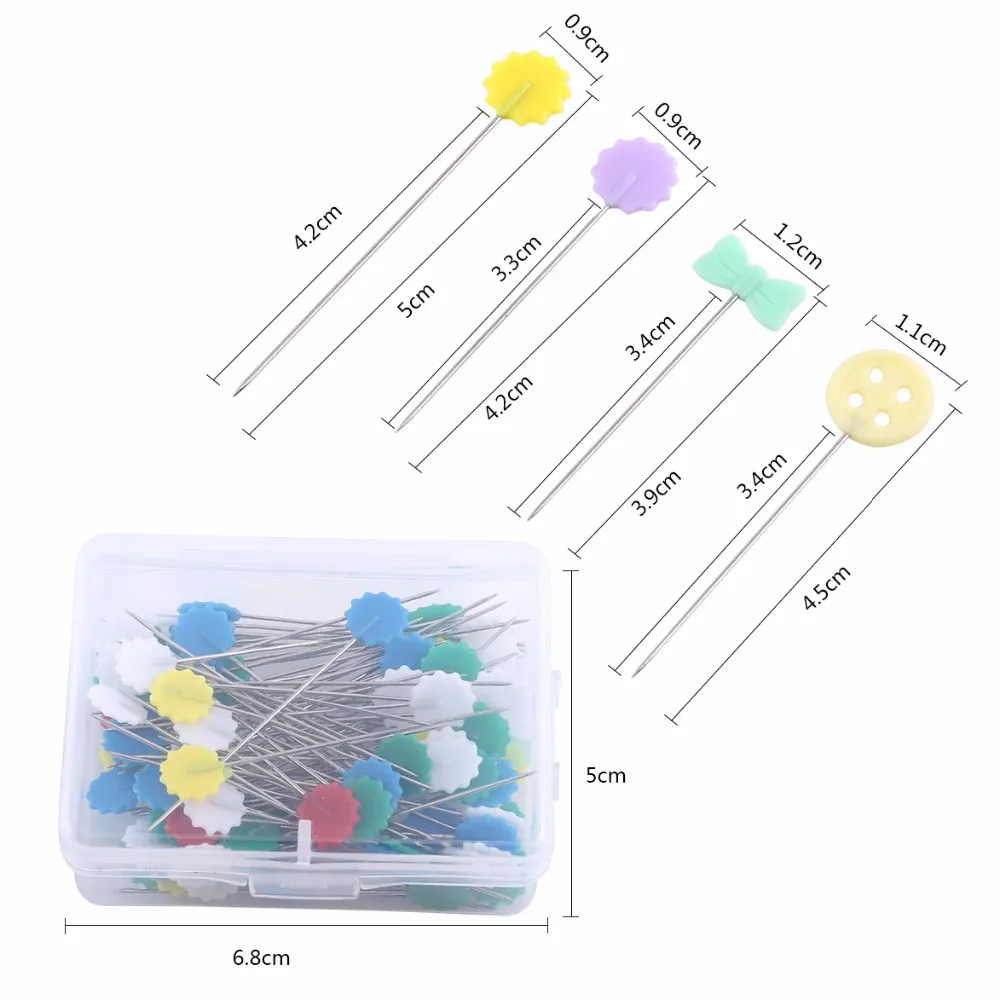 100Pcs/lot Sewing Accessories Patchwork Pins Sewing Pin With Box DIY Sewing Patchwork Pins Quilting tool