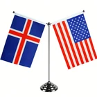 Custom made high quality metal pole national mini desk table flag