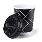 MyMoonPie 12 oz custom logo print disposable double wall paper cups for coffee tea