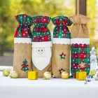 Christmas Party decoration Cartoon pattern skid resistance Wine bubbly beer knitted bottle cover