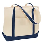 multi pocket grey 4 color printed cotton bags for school