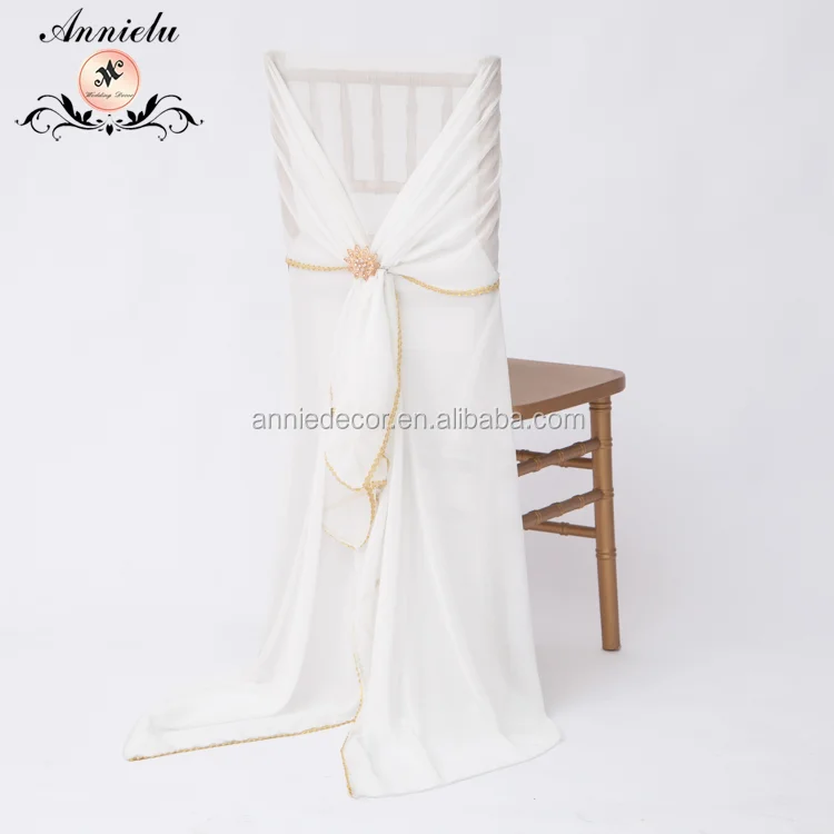 Wholesale chiffon chair sashes with hood chair cover sashes for sale