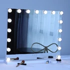 Mirror 3 Color Lights Hollywood Makeup Mirror 17 Dimmable Bulbs Vanity Hollywood Makeup Mirror With Light Bulbs