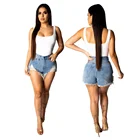 plus size High waist stretch butt lifting wrap distressed side stripes ripped denim mini cropped jeans pants women