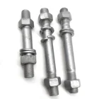 Steel DIN 938 grade 4.8 6.8 m6 m8 HDG double end bolt with hex head nuts and spring lock washers