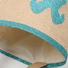 New Arrival Glitter Jute Easter Basket With Handle Bunny Bag