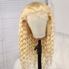 613 Lace Front Human Hair Deep Curly Long Wig 100% Virgin Brazilian Transparent Pre Plucked Glueless Lace Wig for women