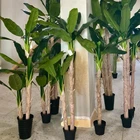 230cm double pole Banana Bonsai Plastic Tree Plants artificial banana leaf plants Indoor Tree