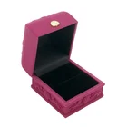 Luxury Sweet Romantic Flower Velvet Engagement Ring Box Pendant Jewelry Gift Box