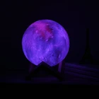 3D Printed night Lamp Remote Touch Control with Wooden Stand 16 Colors Lunar Night Lights for Kids and Women Birthday Gifts