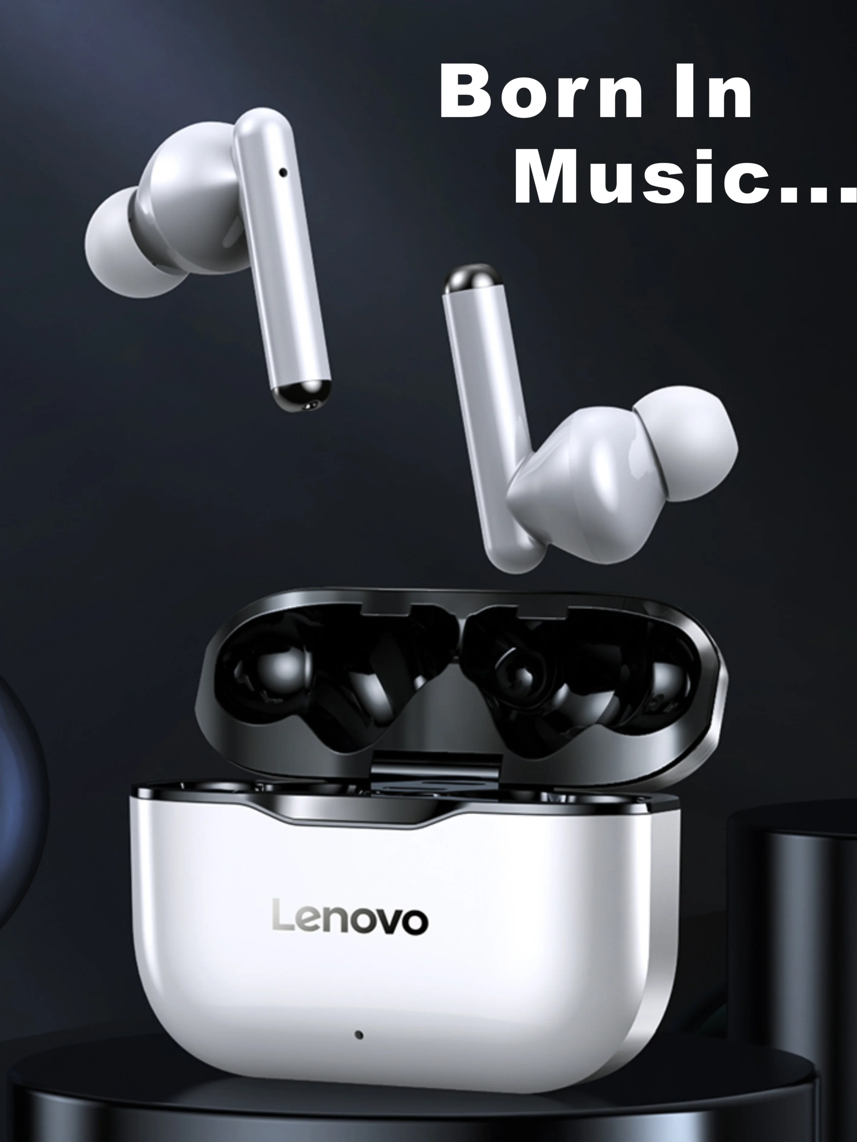 new lenovo lp1 wireless earbuds tws wireless charging box 9d