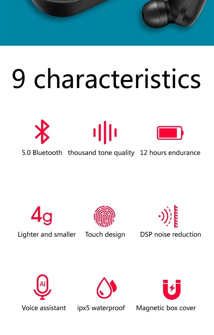 A6X Wireless Earbuds Bluetooth 5.0 Headset VS Haylou GT1 18H Playtime Zero Pressure Wearing One-Step Pairing with Touch-Control - ANKUX.COM