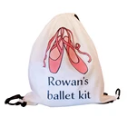 Eco Material Drawstring Cotton ballet dance shoe bag With Logo