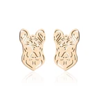 Hot Lovely Paw Dog Earings Stainless Steel French Bulldog Stud Earrings for women