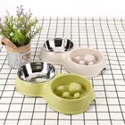 Wholesale Bone Shaped Stainless Steel Metal Feeder Double Cat Pet Dog Bowl