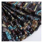 Custom High Fashion Embroidery Multicolor Geometric Lattice Sequin Embroidery Fabric 2020