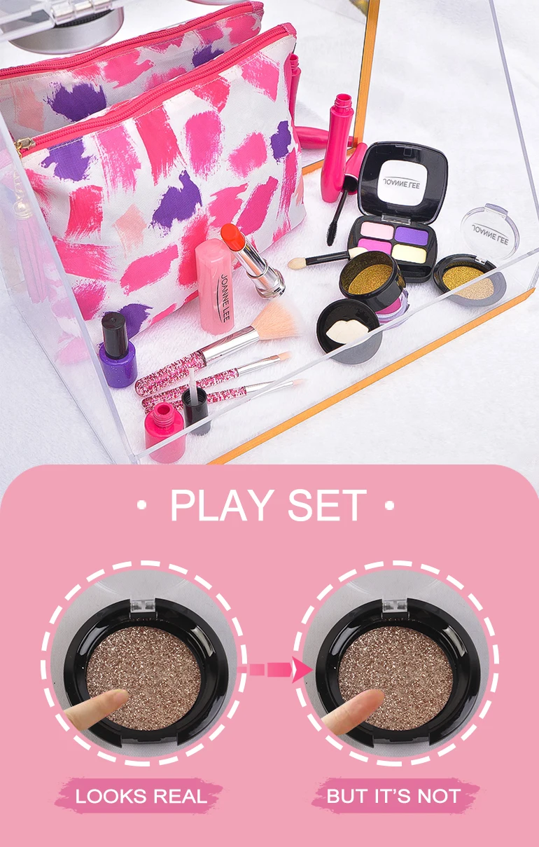 Kid Pretend Beaty Makeup Cosmetic Make Up Game Toy Play Set Real Makeup Girls Beauty Set Toy Fancy Plastic Makeup Purse