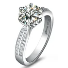 Bling Diamond Wedding Ring Silver 925 Jewelry Rings Women Anniversary Gift