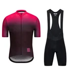 Gradient colorful cycling jersey bicycle bib shorts bike racing suits