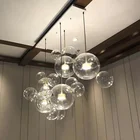 Modern decorative metal kitchen island vintage chandelier hanging light glass bulb bowl shade pendant lamp