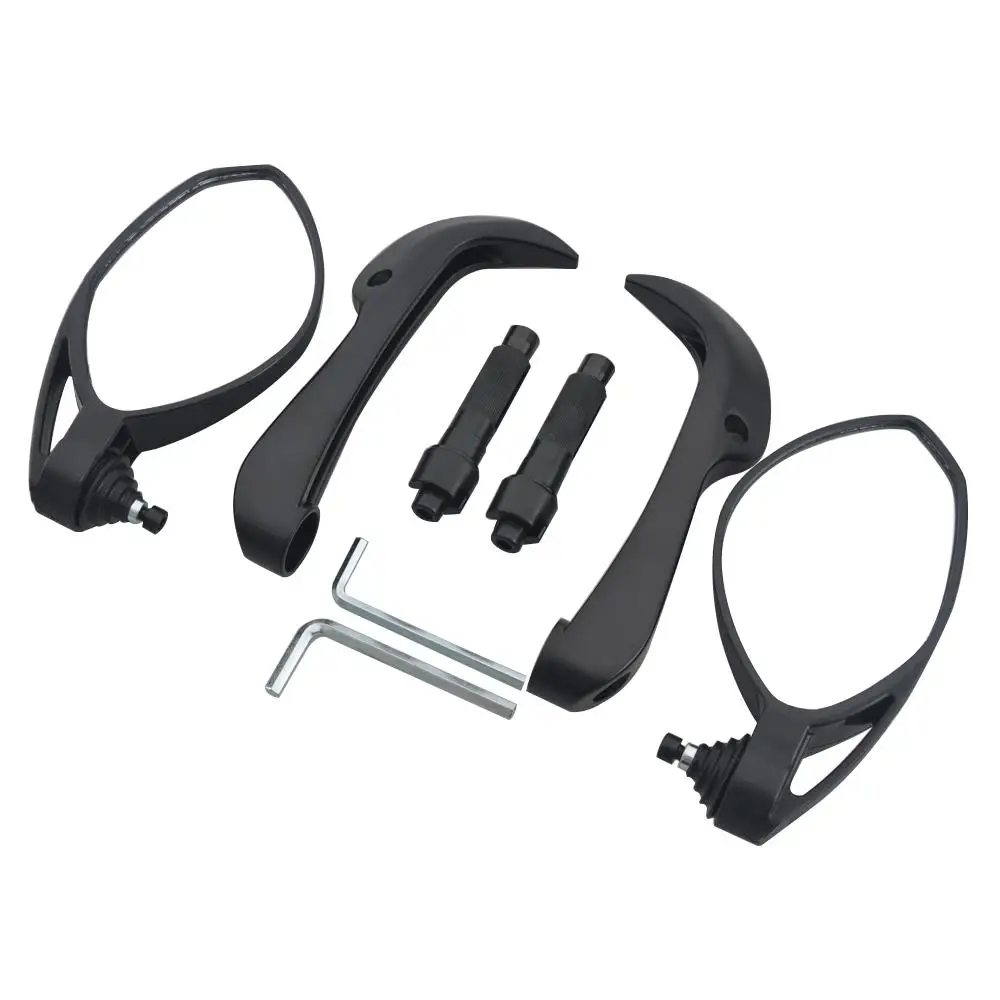 L&R Black Universal Motorcycle 22mm Handguard Protect with Side Rear View Mirrors Ultra Low Wholesale Price