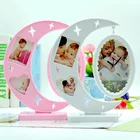 6 3 Inches Plastic Star Round Moon Shaped Desktop Family Clock Pendant Photo Frame