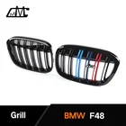gloss M color ABS dual slat front bumper kidney grill grille mesh for BMW X1 F48 2015+