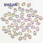 1000Pcs Sewing Flatback 18mm Double Hole Oval Resin Trim Non Hotfix Rhinestone Crystal