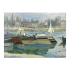 Handmade Simple Riverside Scenery Oil Painting Reproduction for Wholesale