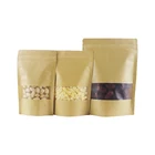 Wholesale Biodegradable Zipper Brown Custom Kraft Paper Bag