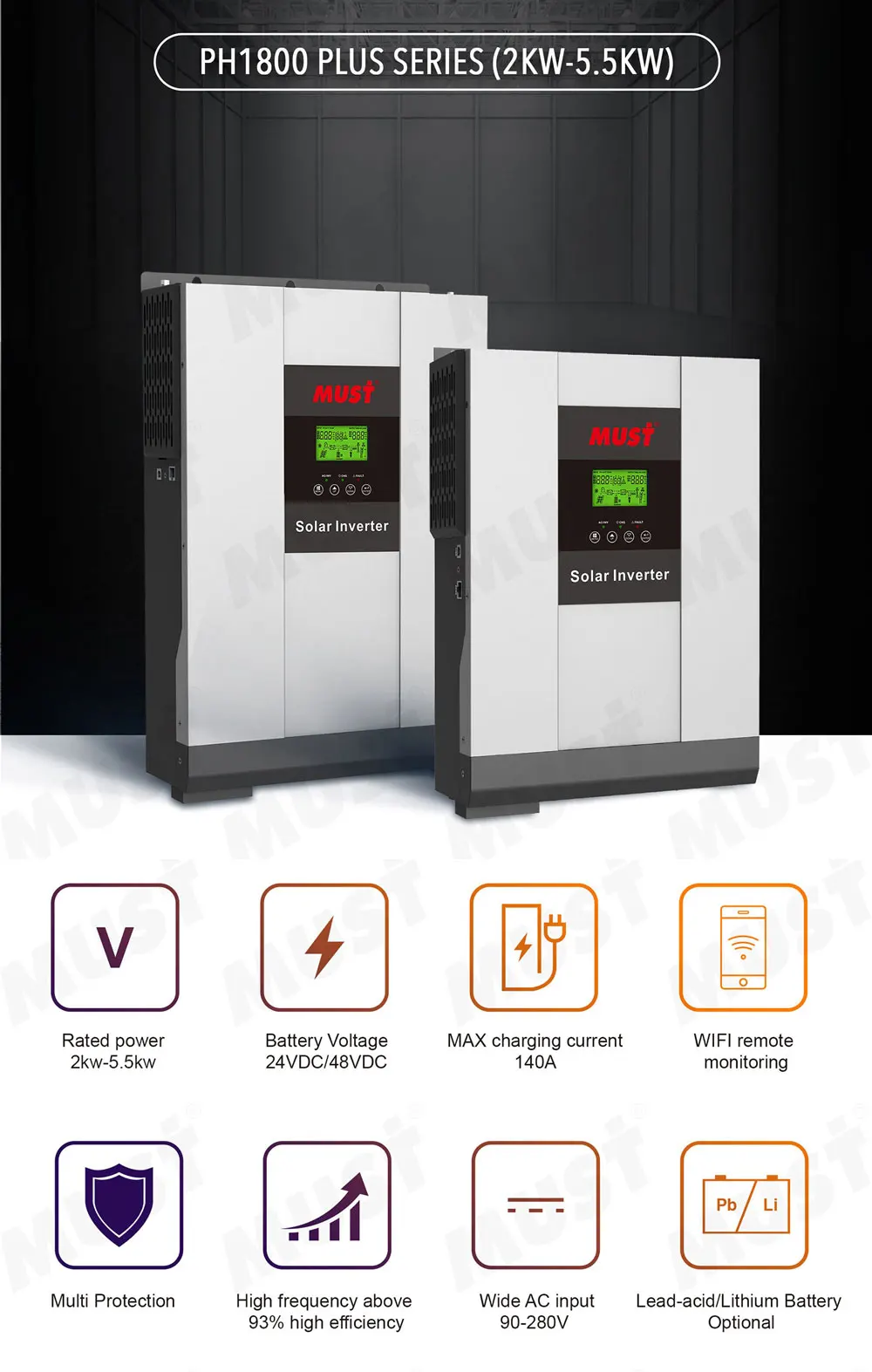 Must Ph Plus Series Kw Kw Kw Kw Kw Hybrid Solar Inverter On