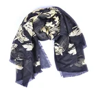 manufacturer supply black and white cotton modal scarf for women