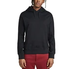 Hot sale custom design hem and cuff rib match drawstring plain black hoodie mens