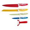 5 piece stainless steel chef knife colorful non stick coating kitchen knife set with peeler