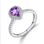 Abiding Amethyst Wedding Ring Hotsell Round Brilliant Cut CZ Silver 925 Engagement Rings For Lady Jewelry