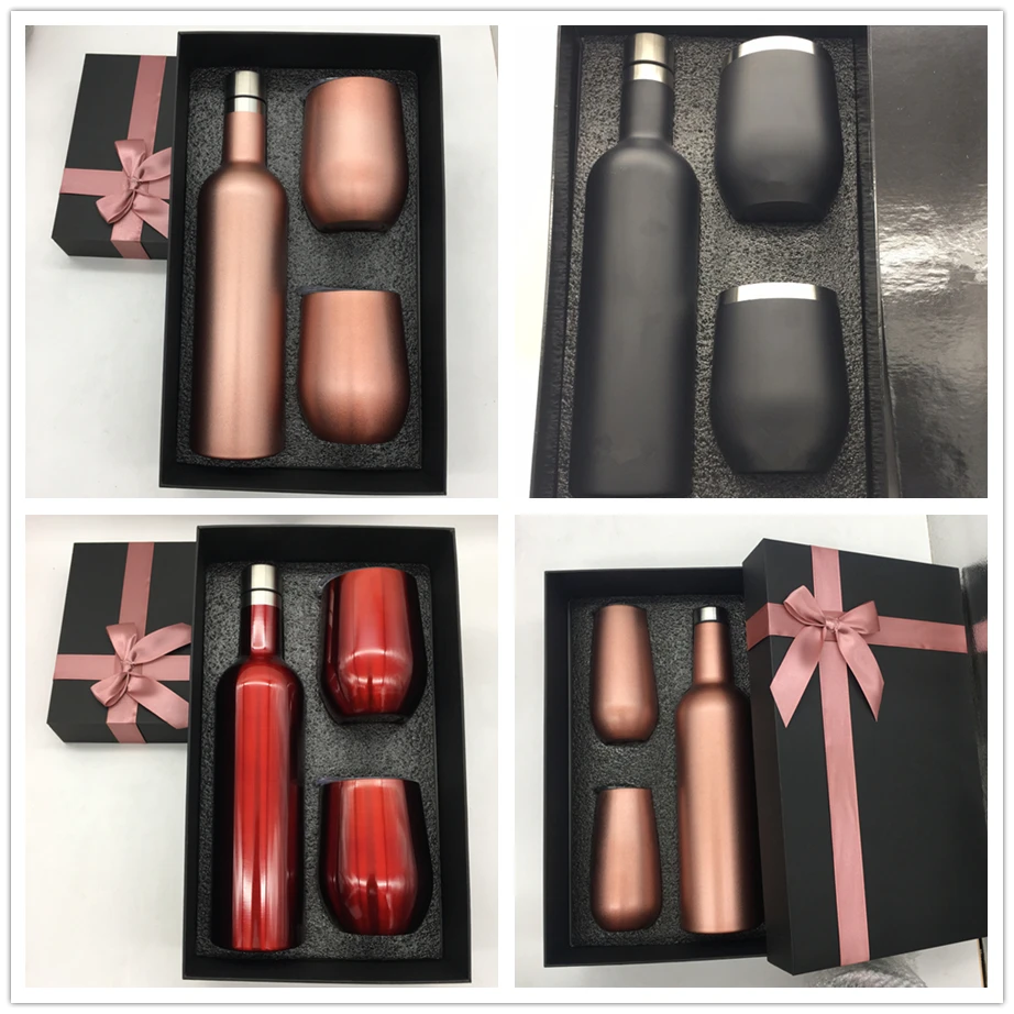 gift set 12oz egg shaped cups wine tumblers and bottle stainless