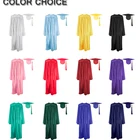 Factory Adult Shiny Royal Blue School Graduation Cap Gown with Tassel